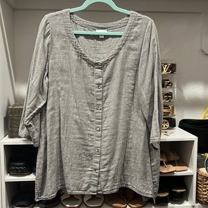 Pure Jill 100% cotton button down top